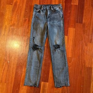 Joe's Jeans Women's Distressed Black Straight Jeans